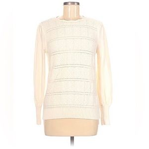 LOFT Ivory crew neckline sweater